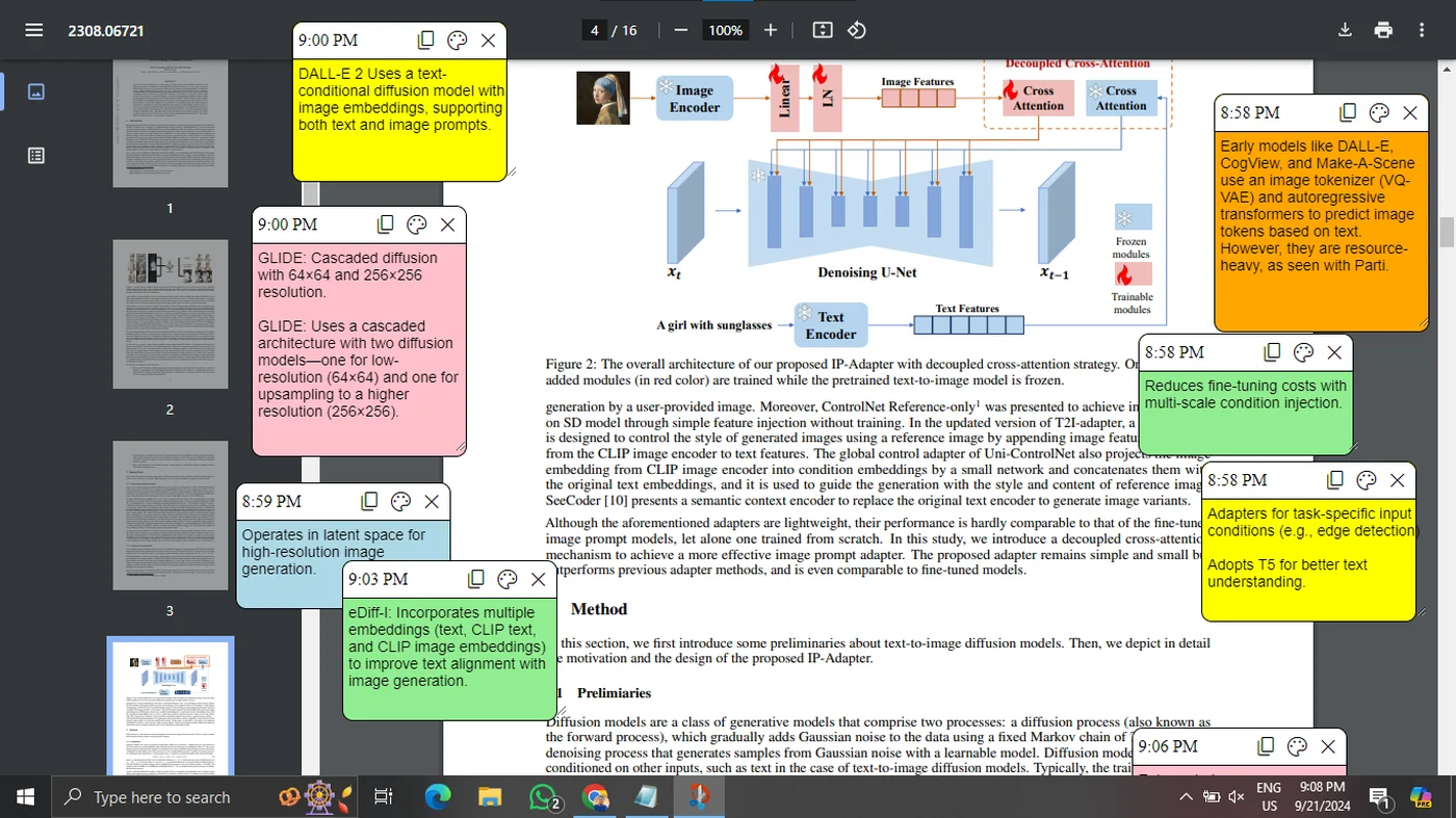 NoteMarker highlights and sticky notes on a research paper webpage.
